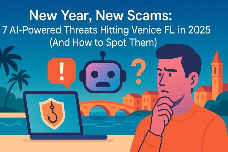 Read more about the article New Year, New Scams: 7 AI-Powered Threats Hitting Venice FL in 2025 (And How to Spot Them)