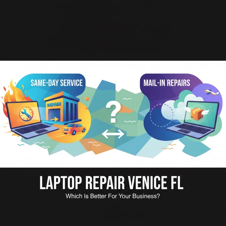 Read more about the article Laptop Repair Venice FL: Same-Day Service Vs. Mail-In Repairs (Which Is Better For Your Business?)