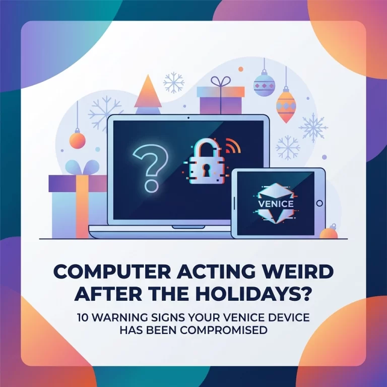 Read more about the article Computer Acting Weird After the Holidays? 10 Warning Signs Your Venice Device Has Been Compromised