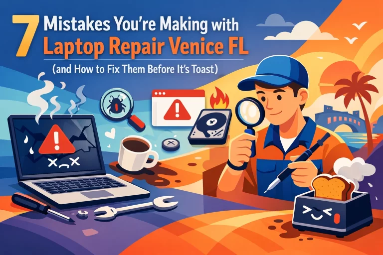 Read more about the article 7 Mistakes You’re Making with Laptop Repair Venice FL (and How to Fix Them Before It’s Toast)