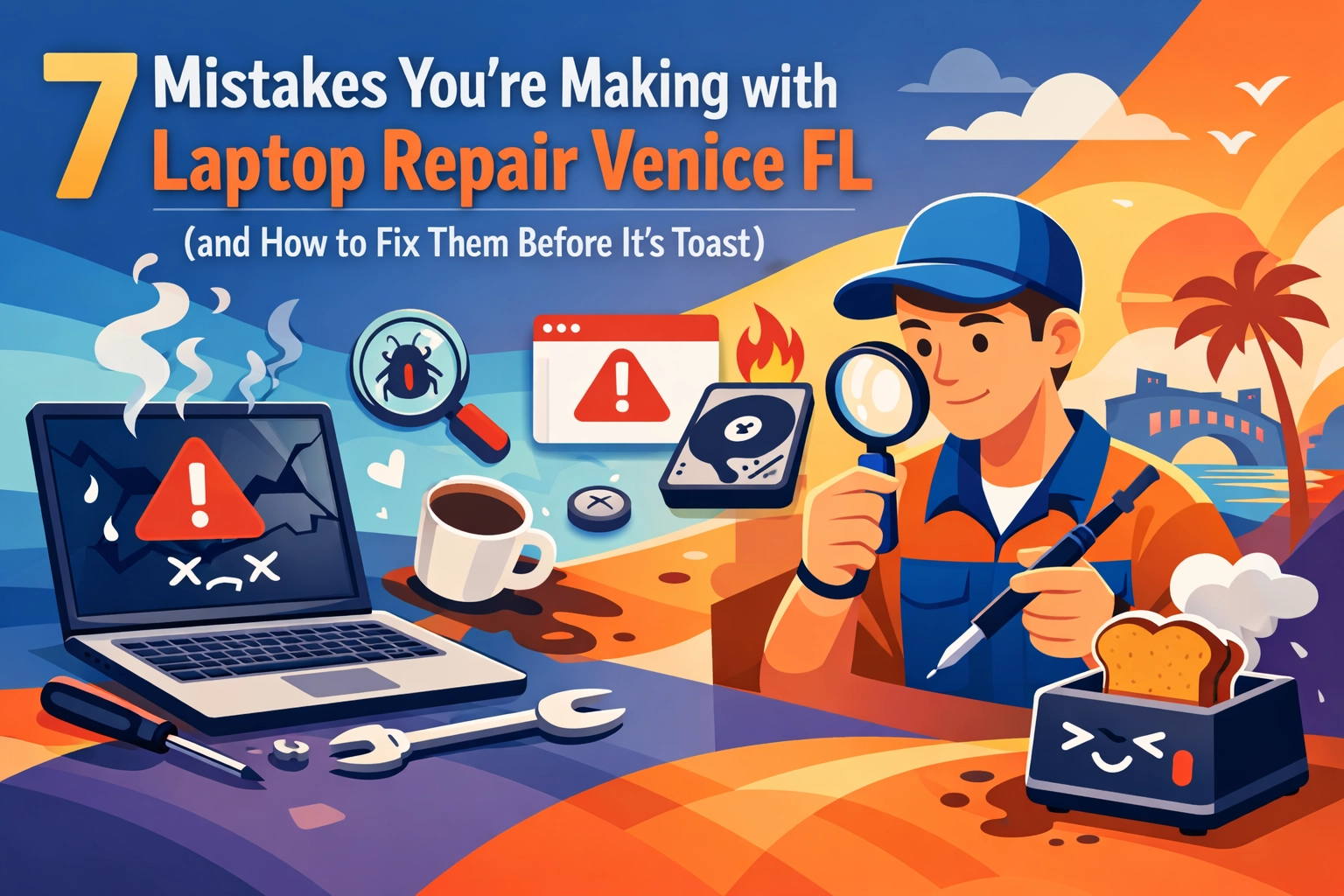 Read more about the article 7 Mistakes You’re Making with Laptop Repair Venice FL (and How to Fix Them Before It’s Toast)