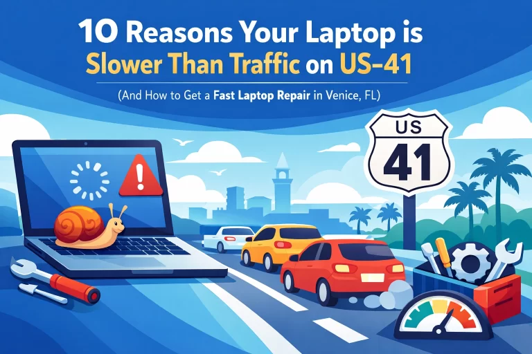 Read more about the article 10 Reasons Your Laptop is Slower Than Traffic on US-41 (And How to Get a Fast Laptop Repair in Venice, FL)