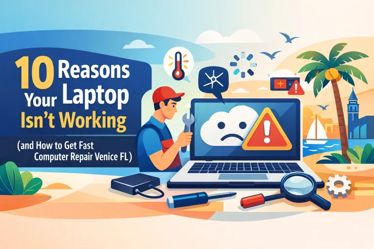 Read more about the article 10 Reasons Your Laptop Isn’t Working (and How to Get Fast Computer Repair Venice FL)